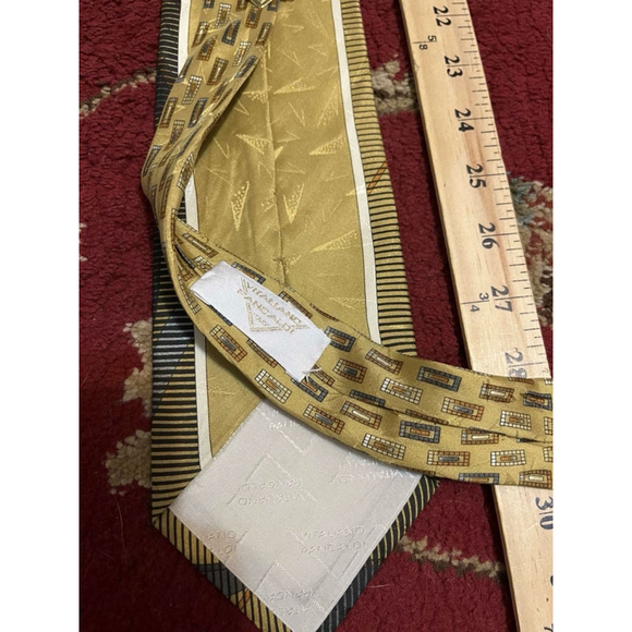 Vitaliano Pancaldi Men's Designer Neck Tie Baroque Geometric 100% Silk Italy - Picture 6 of 8